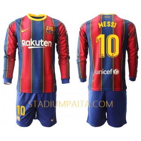 Virallinen pelipaita FC Barcelona Lionel Messi 10 Koti 2020-21 Pitkähihainen - Lasten( + Lyhyet housut ) Virallinen pelipaita FC Barcelona Lionel Messi 10 Koti 2020-21 Pitkähihainen - Lasten( + Lyhyet housut )